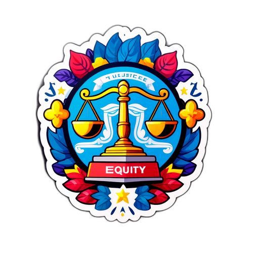 Autocollant sur le thème de la justice