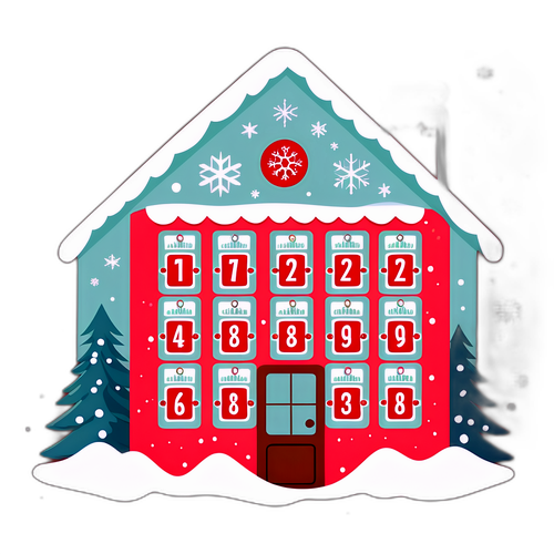 Festlig Julekalender Klistremerke