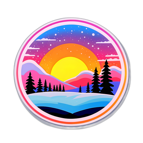 Симпатичний малюнок морозного заходу сонця над Волчанськом