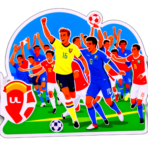Scenă dintr-un meci de fotbal U19 între România și Olanda