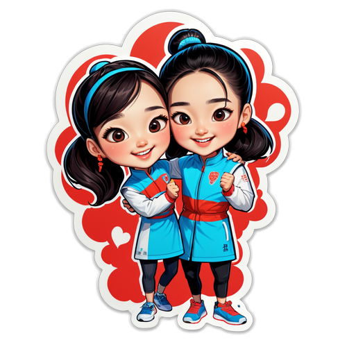 Kerja Sama Sempurna! Stiker Karikatur Lucu Huang Yaqiong dan Liu Yuchen, 'Stronger Together'!