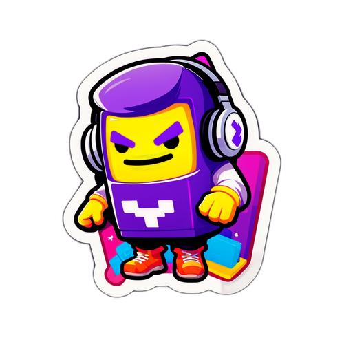 Masaya at Quirky na Sticker: Twitch Logo sa Makulay na Gaming Environment