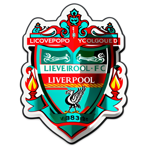 A Liverpool FC címer vibráló háttérrel