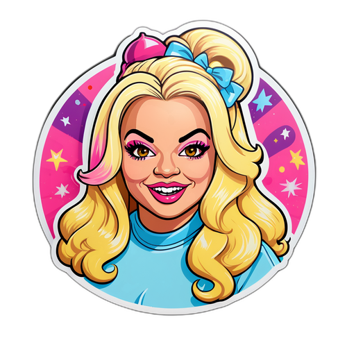 En farverig og legesyg klistermærke af Trisha Paytas