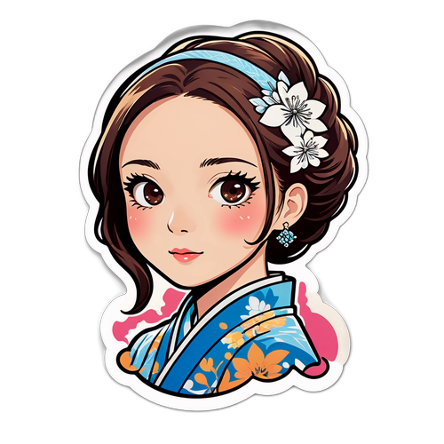 優雅なデザインのノリカ・フジワラのステッカー