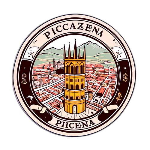 Stickers Vintage Mappa di Piacenza