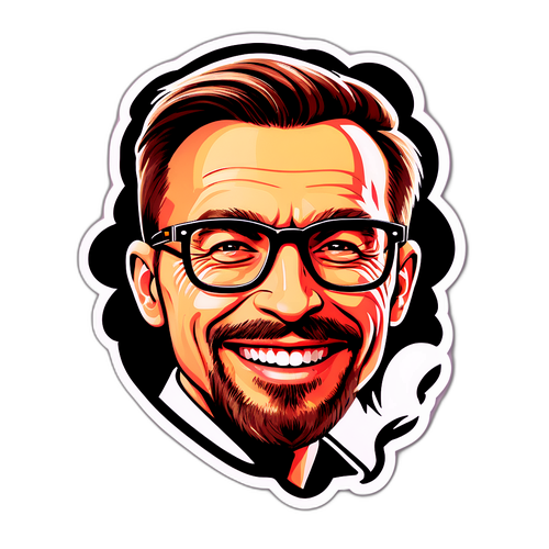 Portret Artura Rojka z jego charakterystycznym uśmiechem i stylowymi okularami
