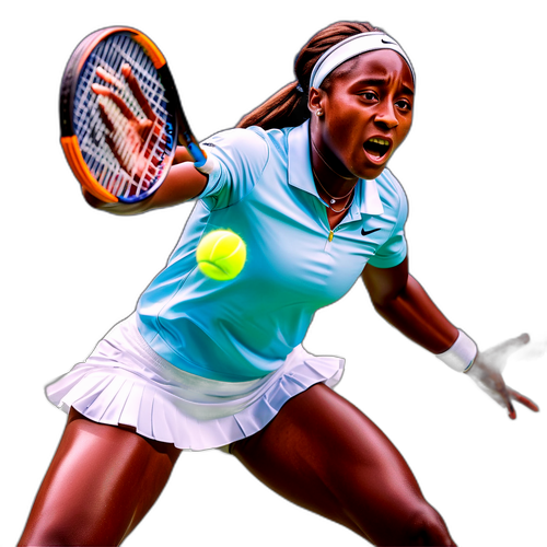 Stiker Motivasi Coco Gauff di Lapangan Tenis