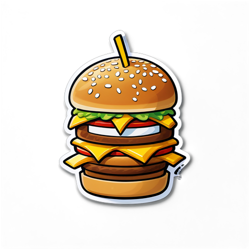 Speelse McDonald's Sticker met Dansende Hamburger