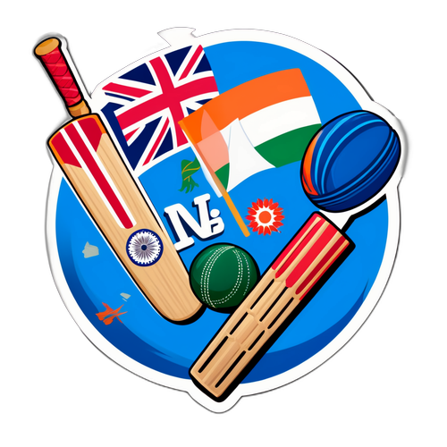 Kibandiko cha Kriketi Kinachosherehekea Mechi Kati ya India na England