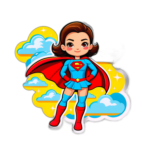 Творческое искусство с облаками и супергероем на отдыхе