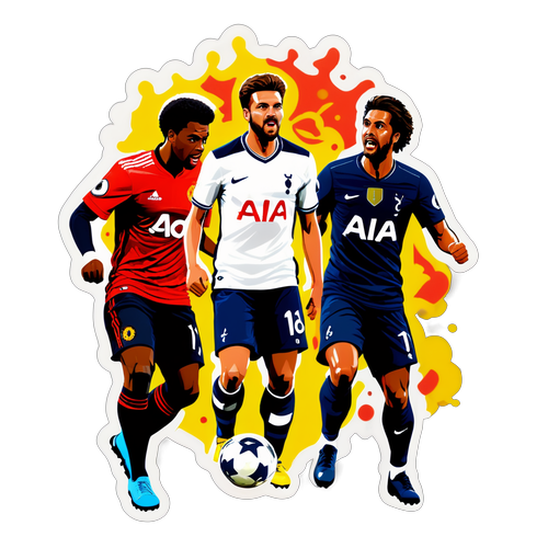 Autocollant célébrant le match entre Tottenham et Man United