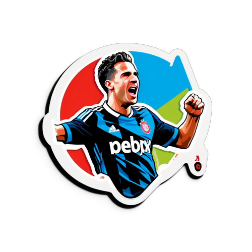 Schokkende Sticker: Van Persie's Legendarische Doelpunt in Ajax's Kleurrijke Logo!