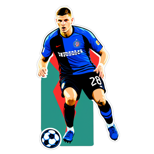 Futbol Tutkusunu Canlı Renklerle Yansıtan Enerjik Tasarım: Ante Rebic Sticker'ı Seni Bekliyor!