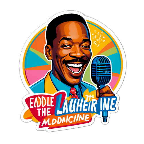 Karikatur av Eddie Murphy med mikrofon