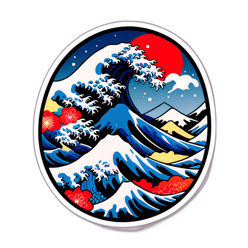 浮世絵にインスパイアされたステッカー