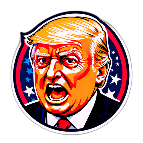 トランプ大統領のスピーチ表情を捉えたデザイン