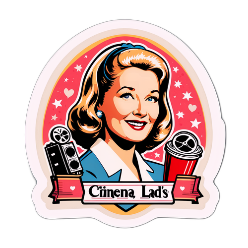 Vintage-inspireret klistermærke med Diane Ladd