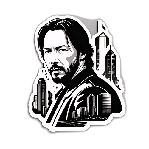 Keanu Reeves Dystopik Şehir Manzarası