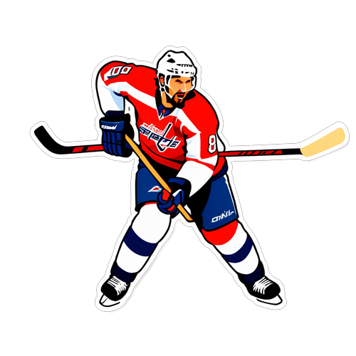Dynamic Sticker of Hockey Player