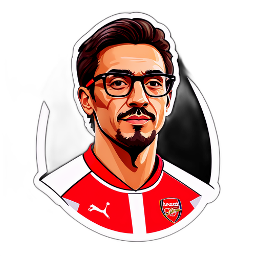 Графический портрет знаменитого спортсмена из футбольного клуба Арсенал в стильных очках