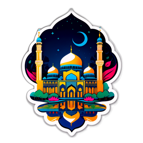 Güzel Çiçek Motifleri ve İslami Mimari Sticker