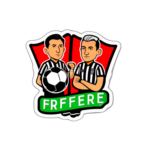 Jalkapallotuomareita esittävä tarra