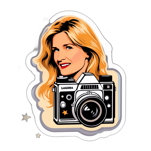 Sticker met een collage van Laura Dern
