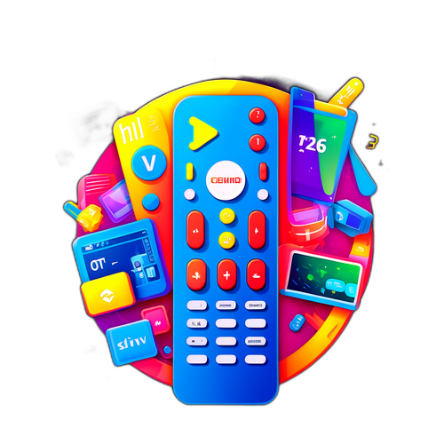 Telecomando Futuristico con Icone di Programmi TV