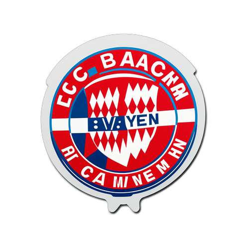 Sticker mit dem Logo von FC Bayern im modernen minimalistischen Stil