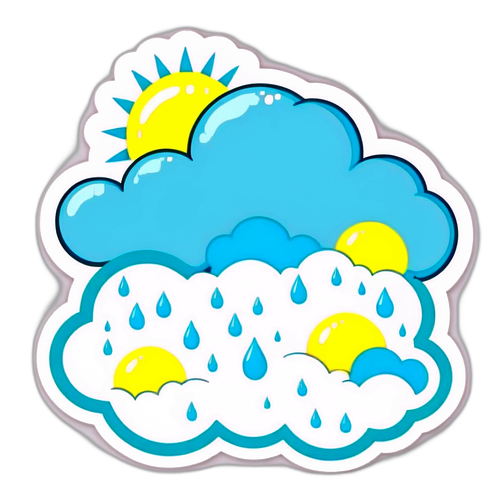 Stiker Cuaca Kartun