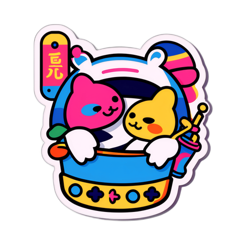 楽しいお買い物の雰囲気を表現したララポート甲子園のステッカー