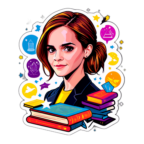 Emma Watson con fondo mágico