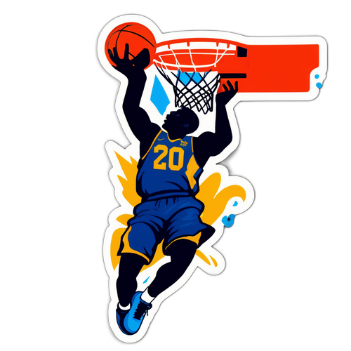Dynamic Basketball Player Dunking Sticker