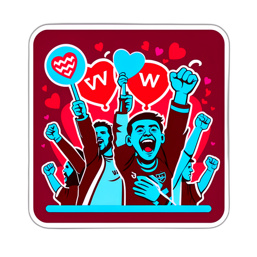 Návrh fanoušků, kteří povzbuzují během zápasu West Ham – Brentford