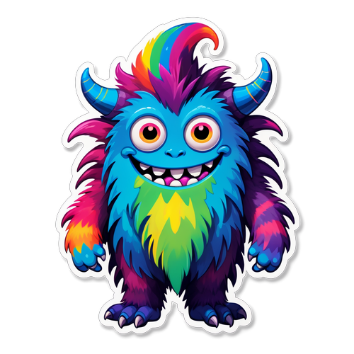 Friendly Rainbow Fur Monster