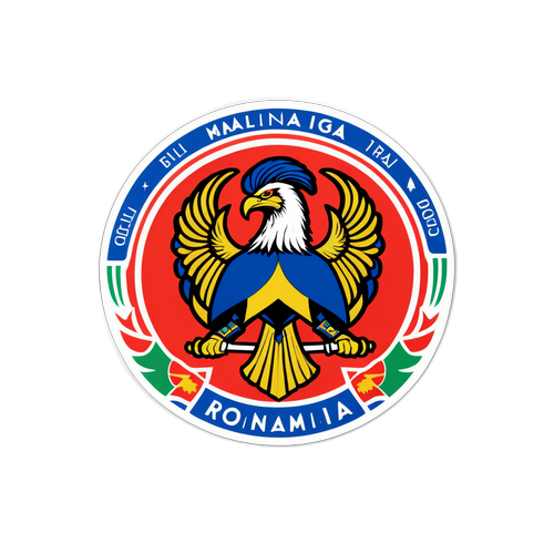 Sticker cu darurile tradiționale românești și simbolurile războinicilor Liga I