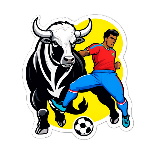 Ilustración del toro y el cóndor: Rivalidad futbolística entre Pasto y Bucaramanga