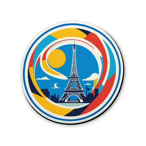 Oplev Den Nostalgiske Hyldest! Paris 2024 Olympics Sticker for Ægte Sport- og Kulturfans!