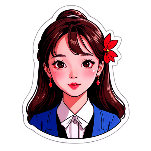 오채연의 매력을 강조한 스티커