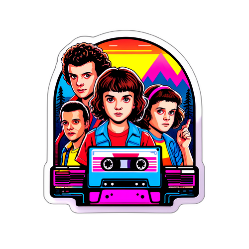 Nostalgisk klistermärke för Stranger Things säsong 5