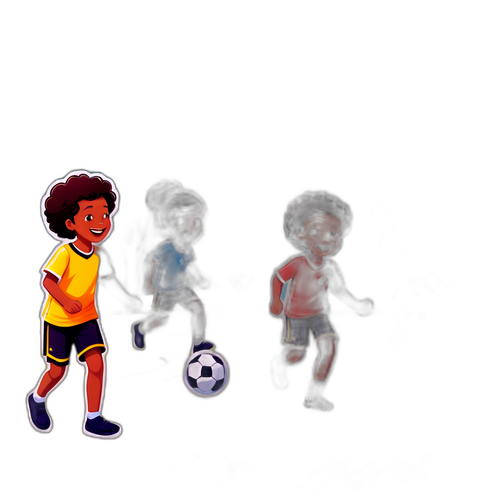 Kanak-Kanak Bermain Bola Sepak di Taman