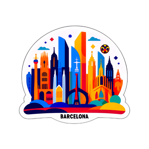 Abstrakt fremstilling av Barcelonas skyline