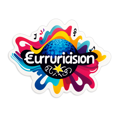 Vibrant Eurovision 2025 Klistermärke