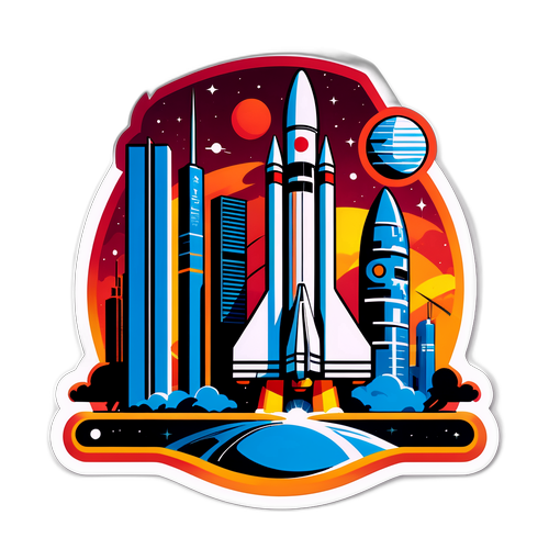 未来的なデザイン - 三菱重工業の研究開発をテーマにしたステッカー