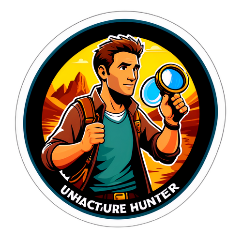 Abenteuerlicher Schatzsucher mit Lupe