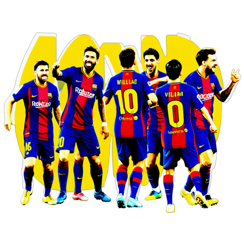 Fargerik klistremerke for Barcelona mot Villarreal kamp