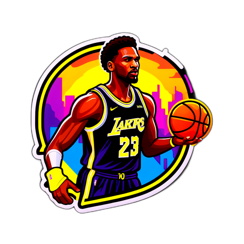 Adesivo del logo delle NBA Finals in colori neon