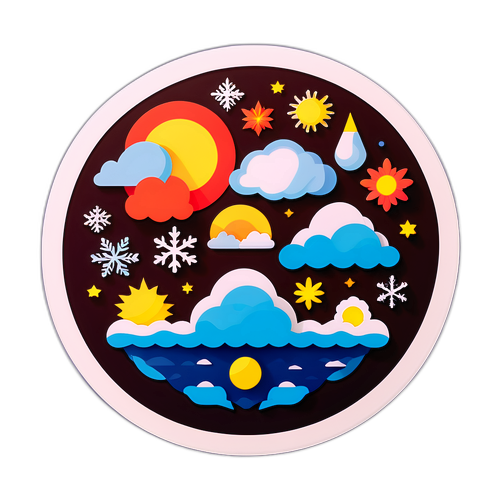 季節の天気アイコンデザイン