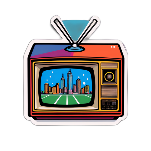 Vintage TV Sticker voor Live TV
